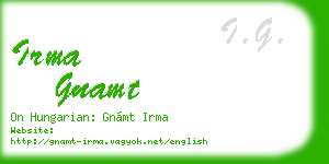 irma gnamt business card